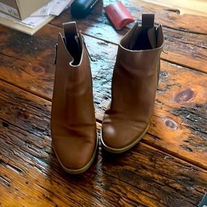 Chestnut ankle zip booties